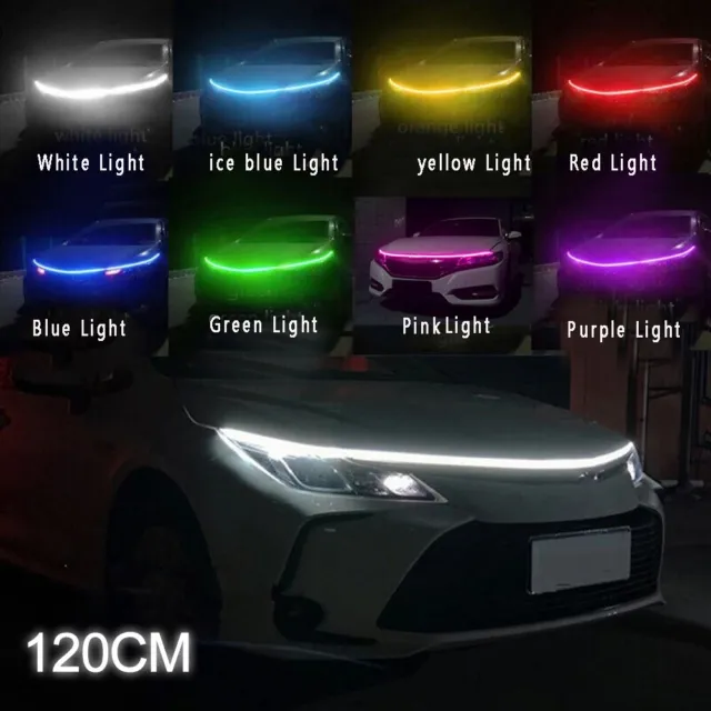 120cm Voiture LED Course Léger Bande 12V Silicone Tube Étanche Flexible Lampe