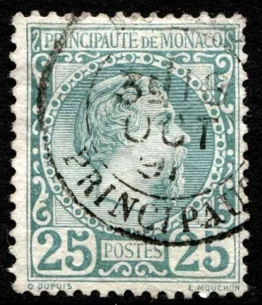 Monaco - 1885 - Effige di Carlo III - cent.25 - Unificato n.6 - usato