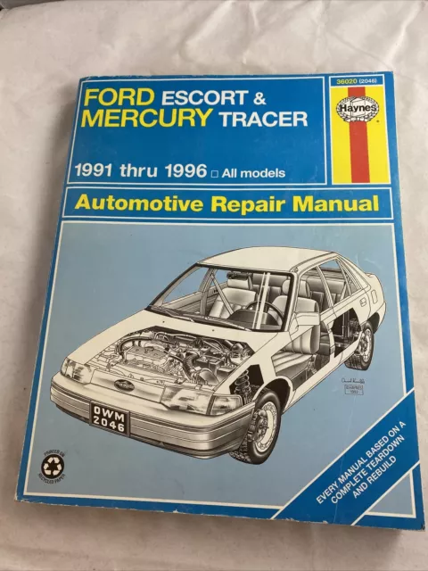 FORD Escort Mercury Tracer 1991-1996 Tuneup Shop Service Repair Manual Book