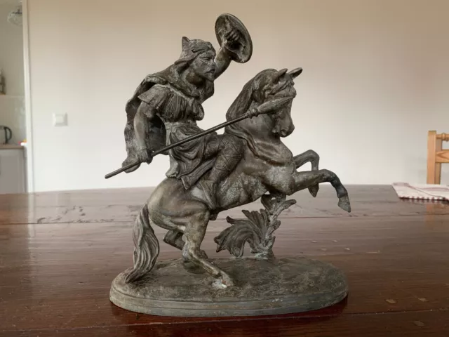 keine Bronze Metallguss Figur Krieger Pferd Germane Gallier ? Vercingetorix