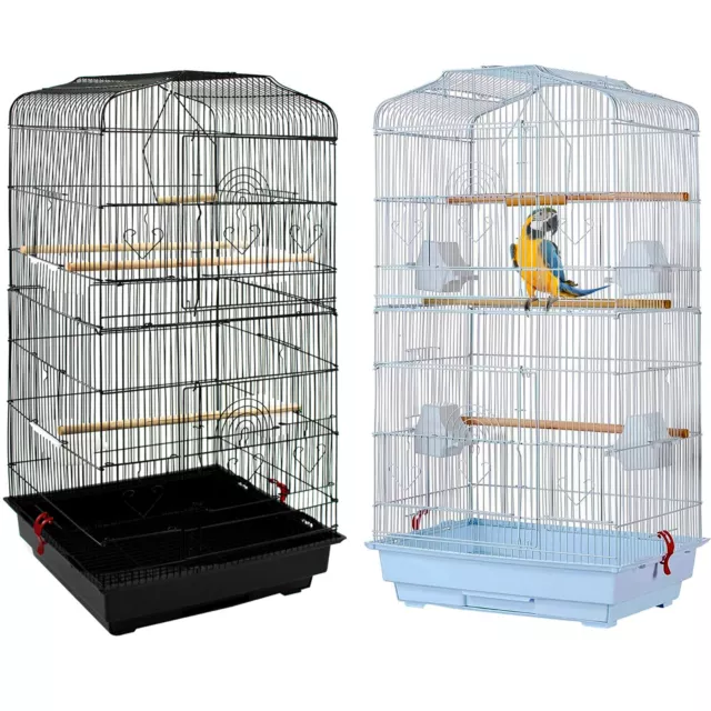 Large Metal Bird Cage for Budgie Parakeet Canary Cockatiel Finch or Lovebird