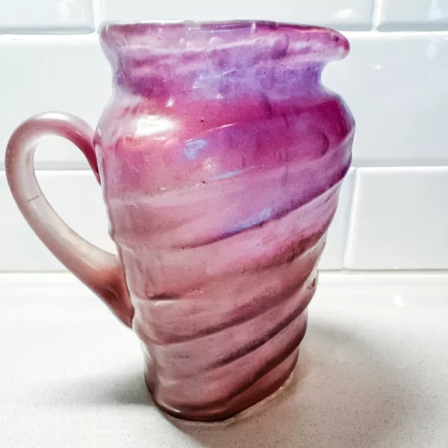 Phoenix Consolidated Catalonian Amethyst Glass 6” Triangle Pitcher Vase