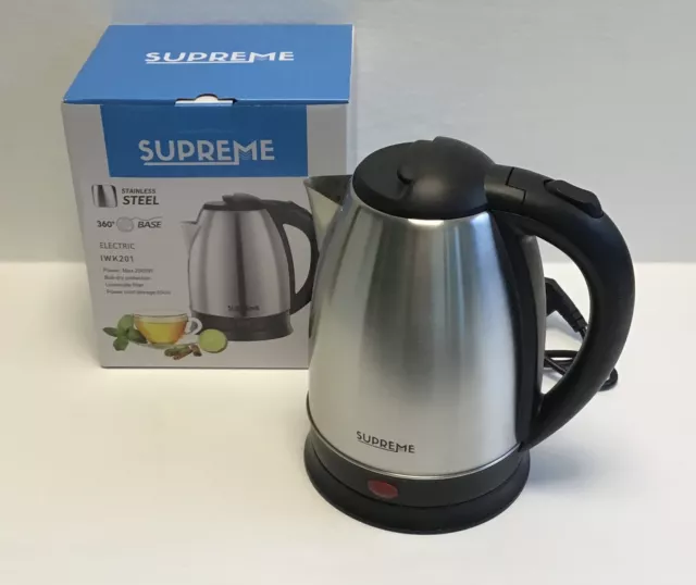 Supreme Wasserkocher Edelstahl 1,8 liter Kabellänge 60 cm 2000 Watt LED-Leuchte