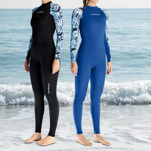 Women Wetsuit Summer Dive Skins Back Zipper Full Length Sun