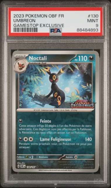 Pokemon Fr Obsidian Flames 130 Noctali Gamestop Exclusive Psa 9