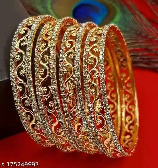 Indian Bollywood Gold Plated Fashion Jewelry Ethnic Bangles Bracelet Set