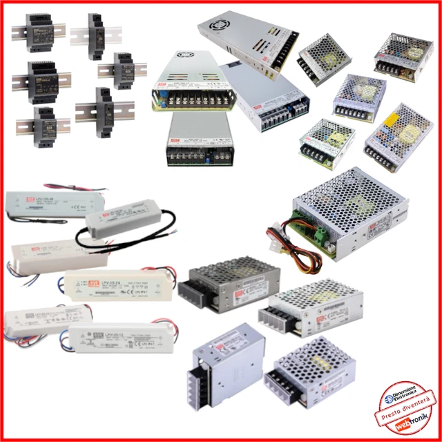 Alimentatore Switching Mean Well SCP-50-12, 12V 4,2A 50W, Con Caricabatterie Per Piombo, IP20