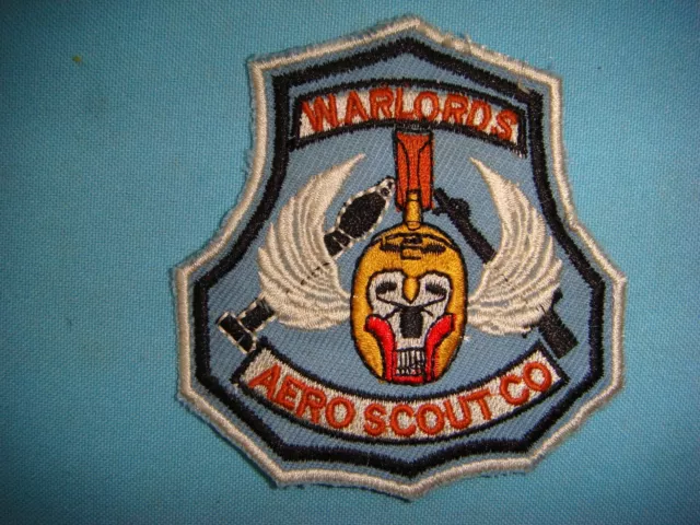 VIETNAM WAR PATCH, US 123rd AVIATION BATTALION AERO SCOUT COMPANY WARLORDS