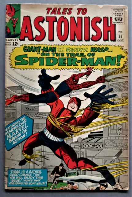 Tales to Astonish #57 July 1964 Marvel VG- 3.5 Giant-Man Spider-Man Wasp