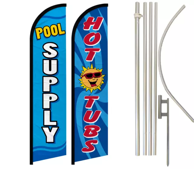 Pool Supply Windless Advertising Swooper Flag Kit Hot Tubs