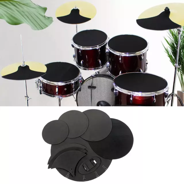 10 Pieces Drum Mute Pad Reusable Quiet Practicing Pads Hi Hat & 2 Cymbal Mutes