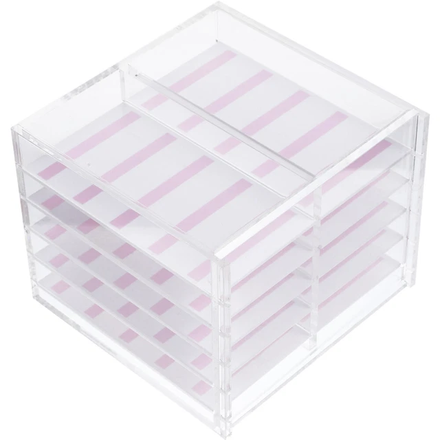 Caja de almacenamiento de puntas de uñas portátil transparente de 10 capas contenedor de uñas sintéticas prensado