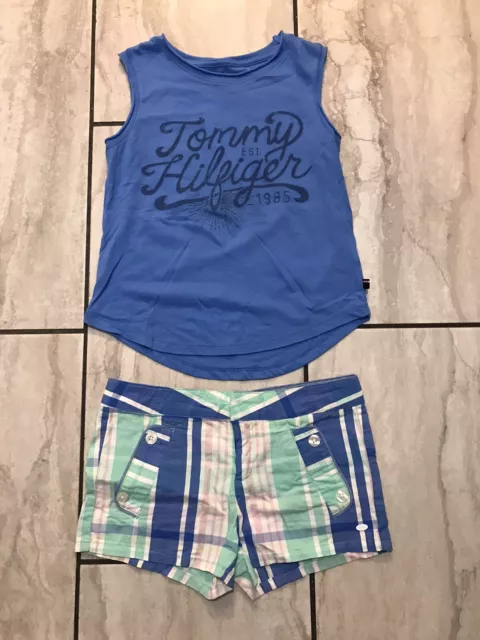 Girl’s Size Medium 8/10 2 Pc Tommy Hilfiger Plaid Short Set