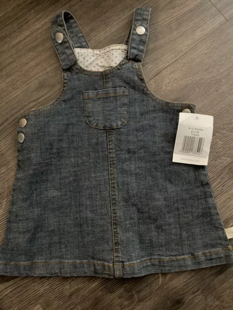 Baby girl denim pinafore dress from babies r us age 6-12 months bnwt  🔹