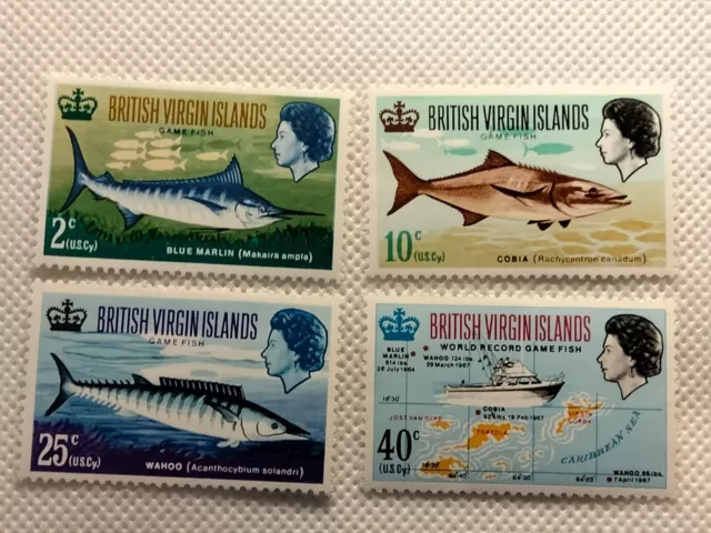 British Virgin Islands 1967  game fishing stamp set MH