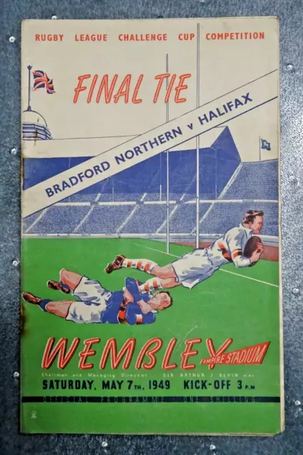 1949   RUGBY LEAGUE CUP FINAL    BRADFORD NORTHERN v HALIFAX        Programme