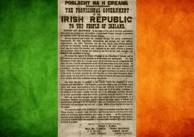 Irelands National Flag Inscribed With The 1916 Easter Proclamation FREE POSTAGE