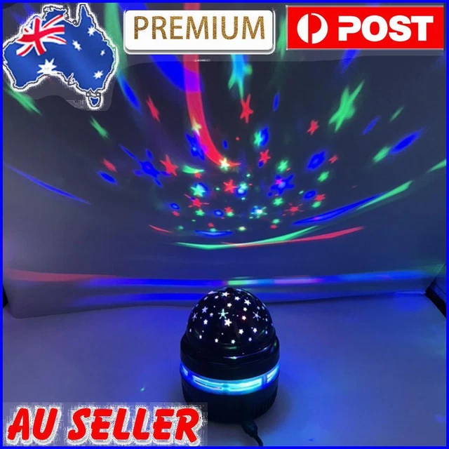 Rotating LED Star Night Light USB Disco DJ Stage Party Ball Light (Black)