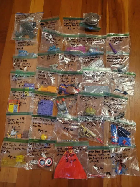 33 Item Parts Lot of 1990's Marvel X-Men, Toy Biz, Starwars, Spiderman, And More