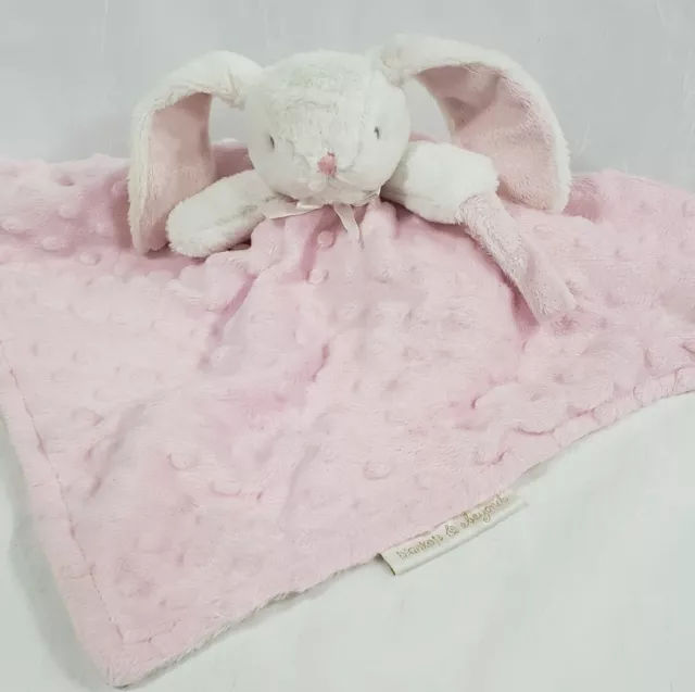 Blankets and Beyond Bunny Lovey Security Blanket PINK Plush Pacifier holder 15"