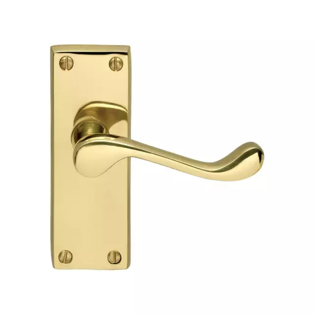 George Boyd Victorian Scroll Internal Door Handles Latch - Privacy -Lock - Brass