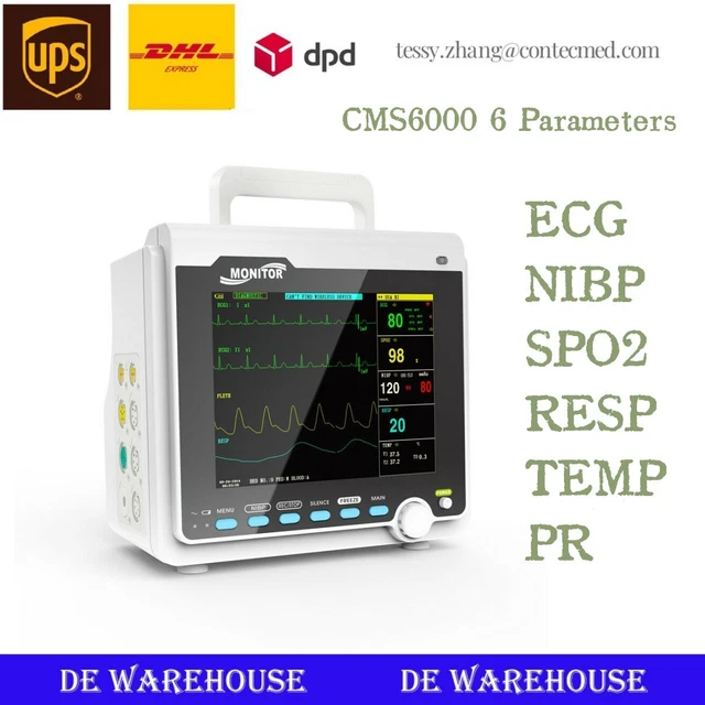 ICU CCU VITAL Sign Patientenmonitor 6 Parameter EKG NIBP RESP TEMP SPO2 ...