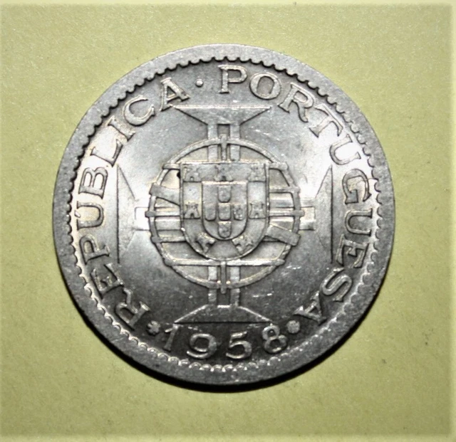 A5 - Portuguese India 1 Escudo 1958 Uncirculated Coin - Portugal