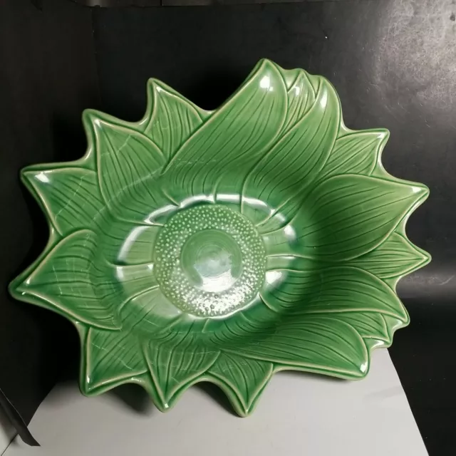 Appolia Leaves Flower Bakeware Serving Dish Bowl Green 0702350 France 13.5x4.5"