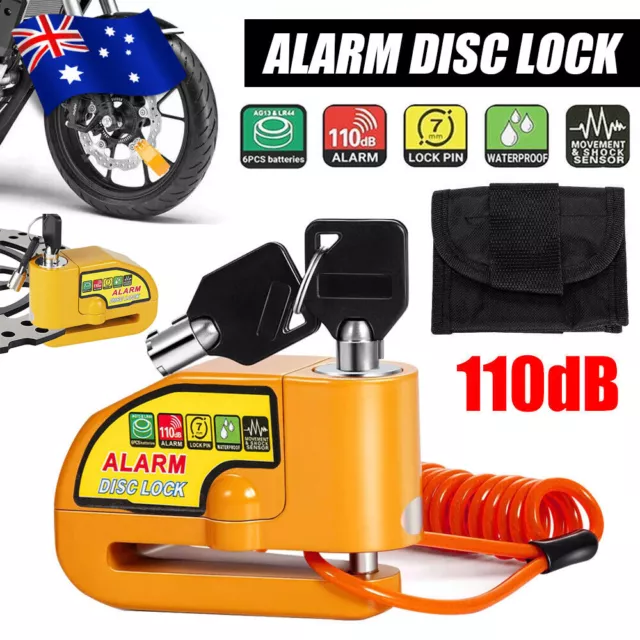 Motorcycle Alarm Disc Lock Motor Bike Brake Security Electric Rotor Bicycle Lock