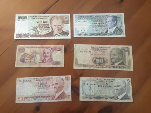 Türkische Lira 6 Banknoten