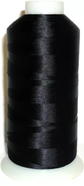 High Quality Black Rayon Machine Embroidery Thread, 120 D/2, 5000 Metre Cone