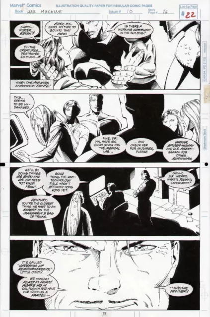 1995 War Machine #10 Original Comic Art Page Iron Man Tony Stark Marvel Comics