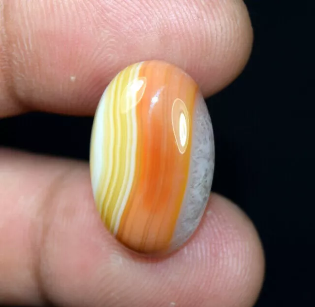 15,35 cts 100 % naturel belle agate du Botswana ovale cabochon pierres...