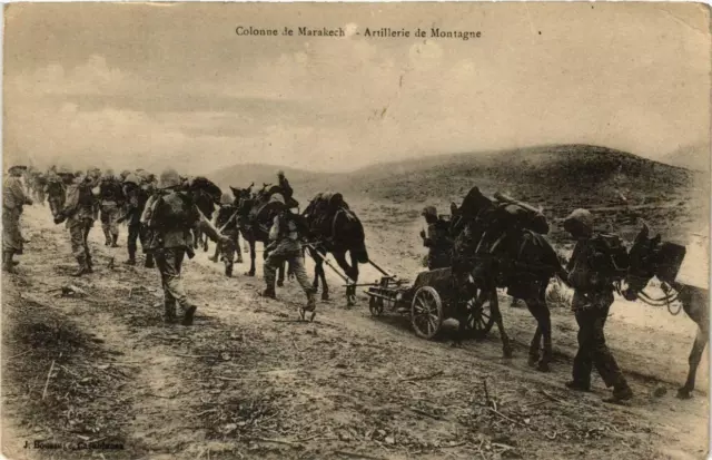 CPA AK Colonne de MARRAKECH Artillerie de Montagne MAROC (688383)
