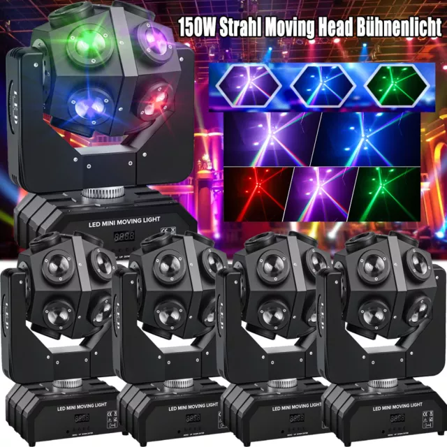 4X 150W Beam Moving Head Bühnenlicht RGBW 12 LED Spot DMX512 DJ Disco Party Show