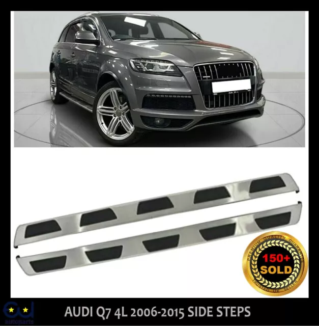 For Audi Q7 Side Steps Running Boards Bars Guard 2006-2015 4L 100% Brushed Steel