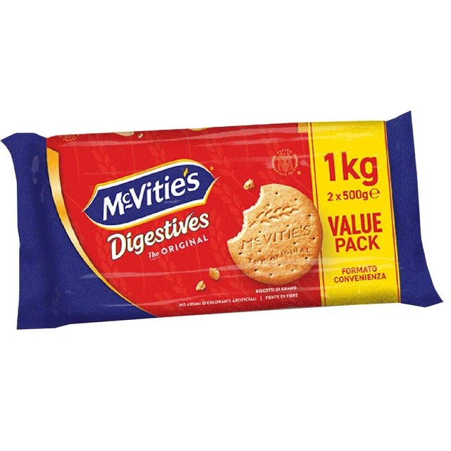 Biscuits McVitie's Digestives The Original 1 KG Biscuit Sablé Pack 2 X 500g