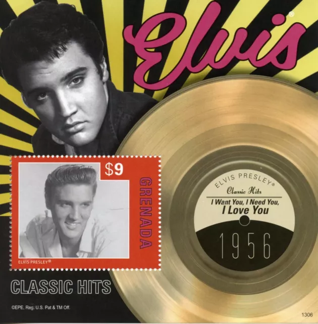 Grenada Elvis Presley Stamps 2013 MNH Classic Hits I Want You Need You 1v S/S V