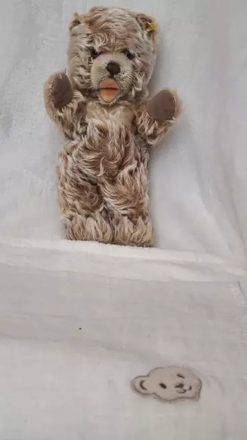 steiff schöner sehr alter Teddybär 24cm caramel meliert Mohair offener Mund KF