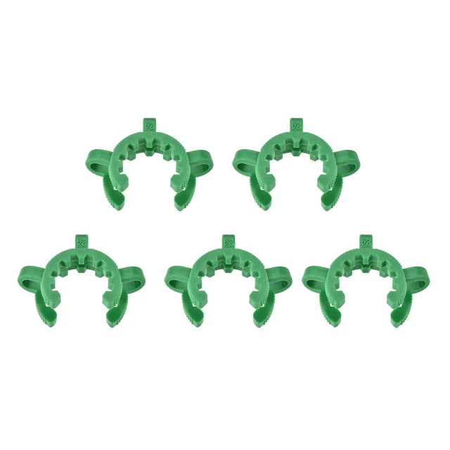 Lab Joint Clip Plastic Clamp for 24/25 or 24/40 Glass Taper Joints Green 5Pcs