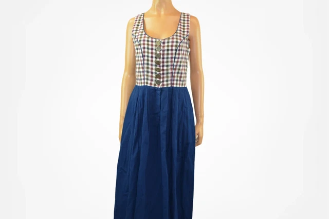 Plaid Oktoberfest dress Dirndl dress Cotton summer dress apron Size XS