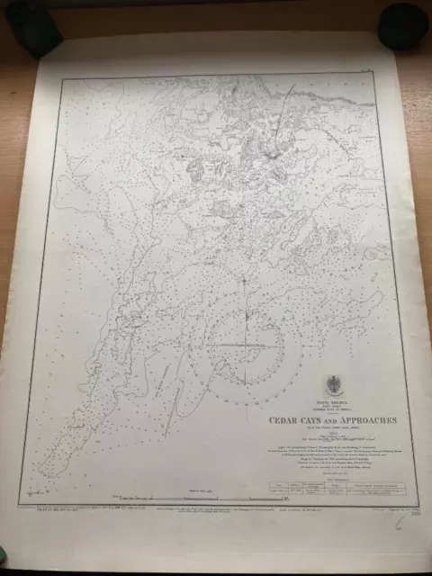 1854 Admiralty Sea Chart Map Gulf of Mexico Florida North America 1930s Edition