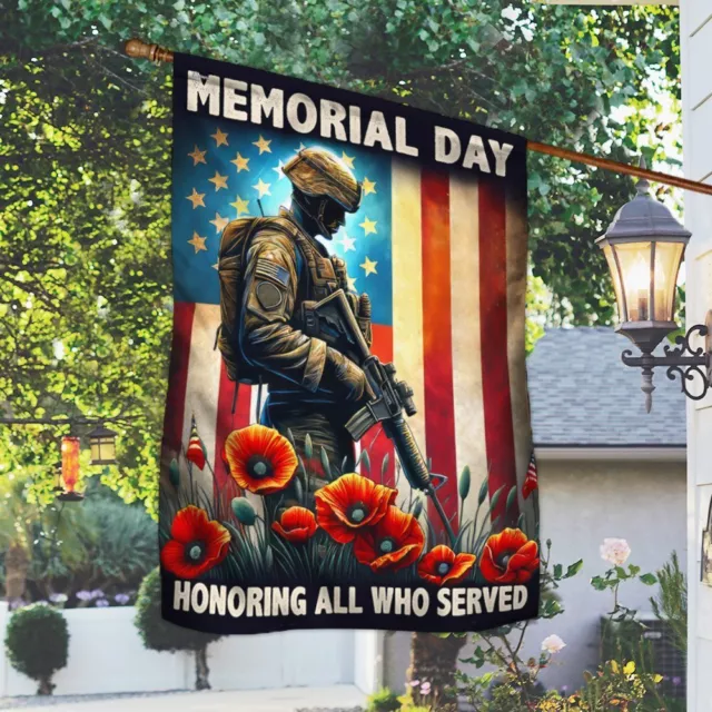 Memorial Day Honoring All Who Served Veteran Flag Decoration