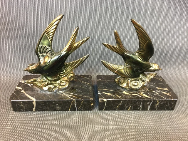 Lalique hirondelles Paire De Serre-livres Vintage En Cris