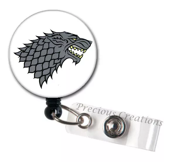 Game Of Throne Stark ID Badge Reel Holder Clip Retractable RT Tech Nurse CNA LVN