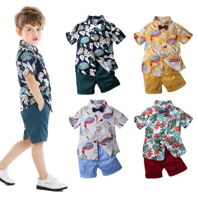 Toddler Infant Baby Boys Set Cartoon T-shirt Tops+Shorts Summer Clothes Outfits