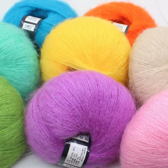 Yarn 25g Shawl Mohair Knitting Baby Yarn Cashmere Colorful Wool Crochet LOT