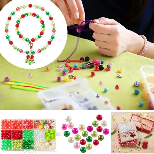 Kit de abalorios Kit de fabricación de joyas Cuentas de bricolaje navideñas