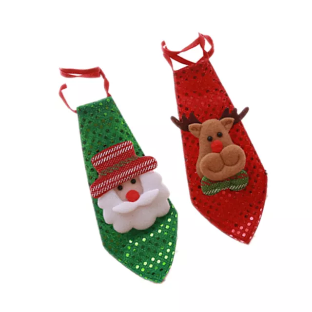 2 Pcs Weihnachtspailletten-Krawatte Für Männer Jungen Kleinkind