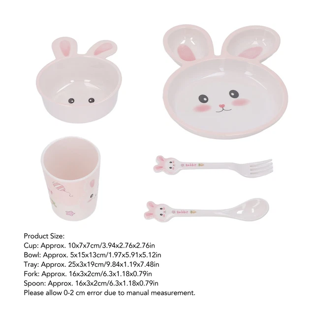 Baby Dinner Dish Set Cute Design Self Feeding Training Storage Divided Plate For